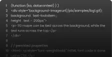 Code editor mockup